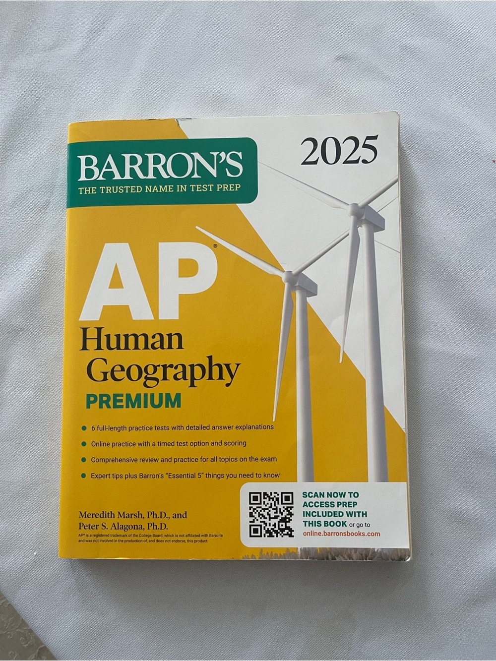 Barron's AP Human Geography 2025 Premium - Yellow & White Cover